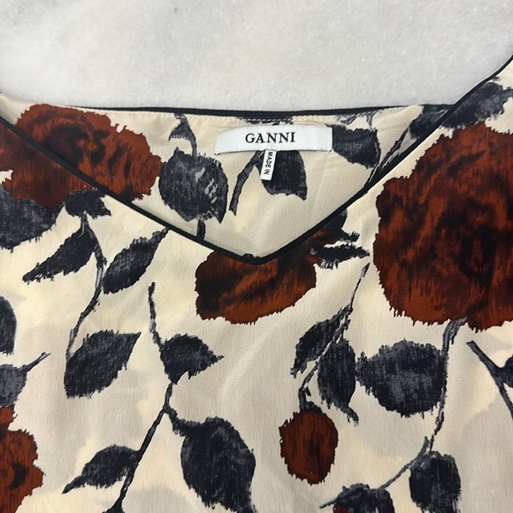 Ganni 100% silk slip dress in brick rose size 40 - Picture 5 of 7